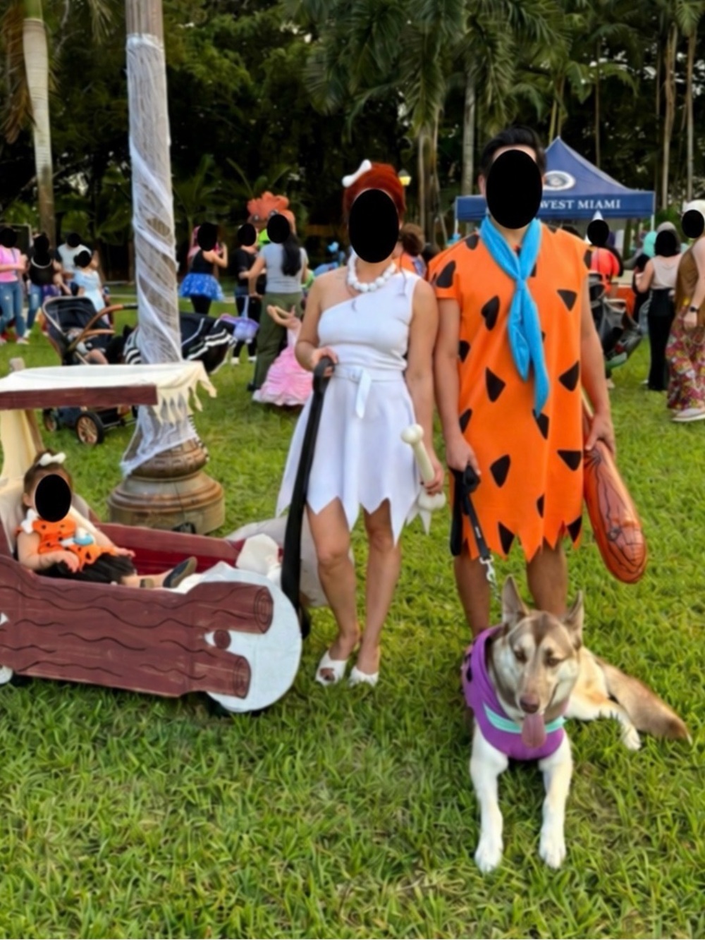 Flintstone Kids Orange Pebbles Costume Set